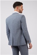  Regular Fit Light Blue Check Waistcoat