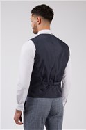  Regular Fit Light Blue Check Waistcoat