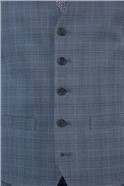  Slim Fit Blue Textured Check Suit