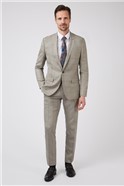  Slim Fit Grey Caramel Check Trousers