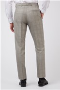  Slim Fit Grey Caramel Check Trousers