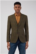  Tailored Fit Green Herringbone Jacket