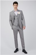  Slim Fit Grey Windowpane Check Suit