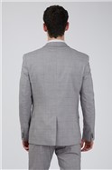  Slim Fit Grey Windowpane Check Waistcoat