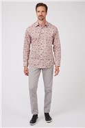 Studio Tailored Fit Pink Floral Print Shirt