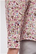 Studio Tailored Fit Pink Floral Print Shirt