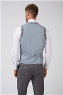  Tailored Fit Grey Check Waistcoat