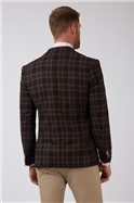  Tailored Brown And Blue Check Waistcoat