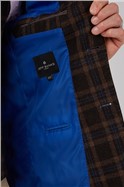  Tailored Brown And Blue Check Waistcoat