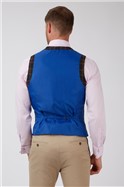  Tailored Brown And Blue Check Waistcoat
