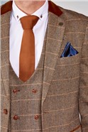  Slim Fit Tan Three Piece Suit