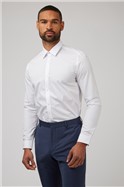  Slim Fit Single Cuff White Poplin Shirt