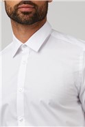  Slim Fit Single Cuff White Poplin Shirt