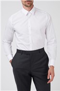  Slim Fit Double Cuff White Poplin Shirt