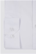  Slim Fit Single Cuff Cutaway Collar White Poplin Shirt