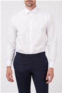  Tailored Fit Double Cuff Cutaway Collar White Poplin Tailored Shirt