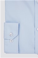  Slim Fit Single Cuff Pale Blue Poplin Shirt