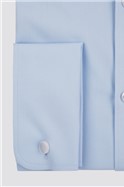  Regular Fit Single Cuff Pale Blue Poplin Shirt