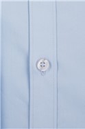  Regular Fit Double Cuff Pale Blue Poplin Shirt