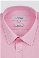  Slim Fit Single Cuff Pink Poplin Shirt