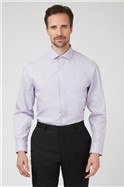  Regular Fit Single Cuff Lilac Poplin Shirt