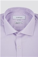  Regular Fit Single Cuff Lilac Poplin Shirt