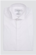  Slim Fit Double Cuff Wing Collar White Dresswear Poplin Shirt