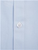  Slim Fit Single Cuff Point Collar Pale Blue Textured Shirt