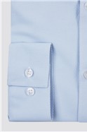  Regular Fit Single Cuff Pale Blue Textured Shirt