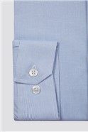  Slim Fit Forward Point Collar Single Cuff Blue Fine Stripe Shirt