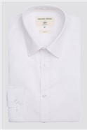  Slim Fit Single Cuff White Poplin Shirt