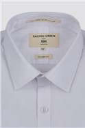  Tailored Fit Single Cuff Point Collar White Poplin Shirt