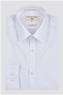  Tailored Fit Double Cuff White Poplin Shirt