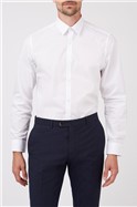  Regular Fit Single Cuff Point Collar White Poplin Shirt