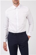  Slim Fit Single Cuff Cutaway Collar White Poplin Shirt