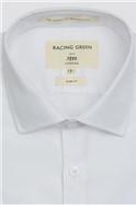  Slim Fit Single Cuff Cutaway Collar White Poplin Shirt