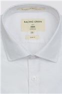  Slim Fit Single Cuff Cutaway Collar White Poplin Shirt