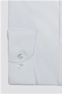  Slim Fit Single Cuff Cutaway Collar White Poplin Shirt