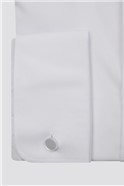  Regular Fit Double Cuff White Poplin Shirt