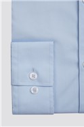  Regular Fit Single Cuff Pale Blue Poplin Shirt