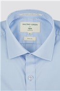  Regular Fit Single Cuff Pale Blue Poplin Shirt