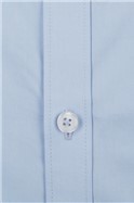  Regular Fit Single Cuff Pale Blue Poplin Shirt