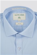  Regular Fit Double Cuff Pale Blue Poplin Shirt