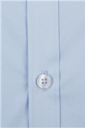  Regular Fit Double Cuff Pale Blue Poplin Shirt