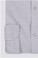  Slim Fit Single Cuff White Neat Print Shirt