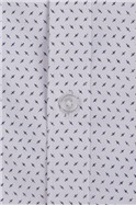  Slim Fit Single Cuff White Neat Print Shirt