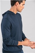  Tailored Fit Dark Blue Hooded Sweater