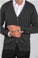  Charcoal Front Button Cardigan