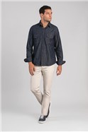  Dark Indigo Demin Long Sleeved Shirt