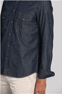  Dark Indigo Demin Long Sleeved Shirt